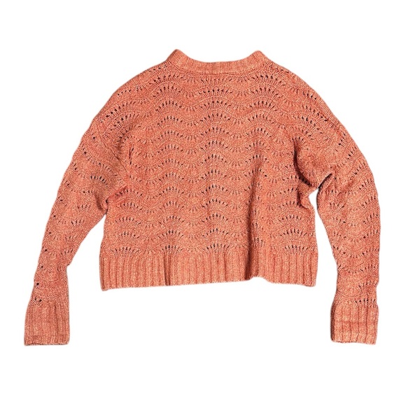 American Eagle Outfitters rust orange crochet chunky Sweater size medium - Picture 3 of 6